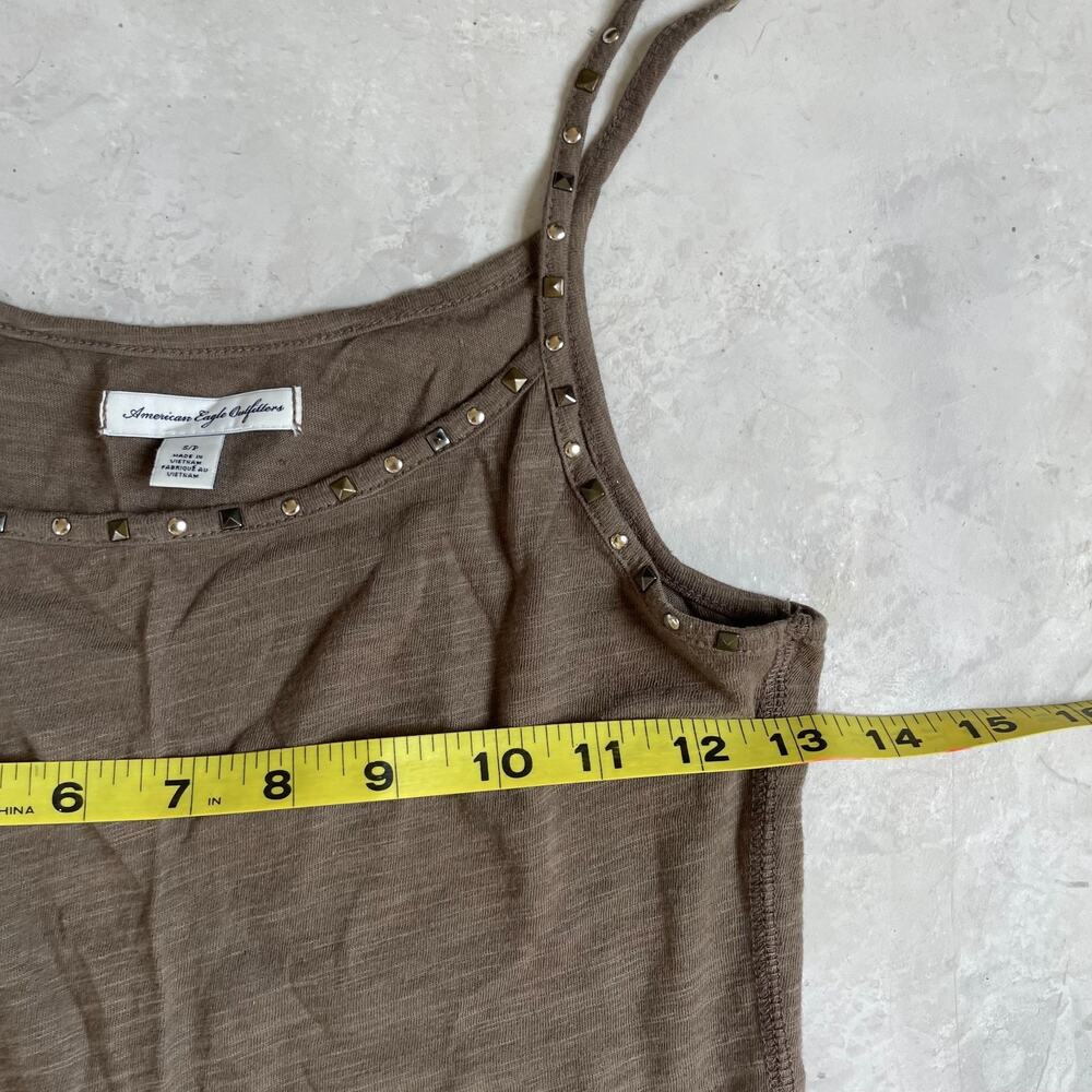 Y2K American Eagle Tank Top Women Small Stud Trim Bella Elena Fitted Cami Fairy - Picture 5 of 8